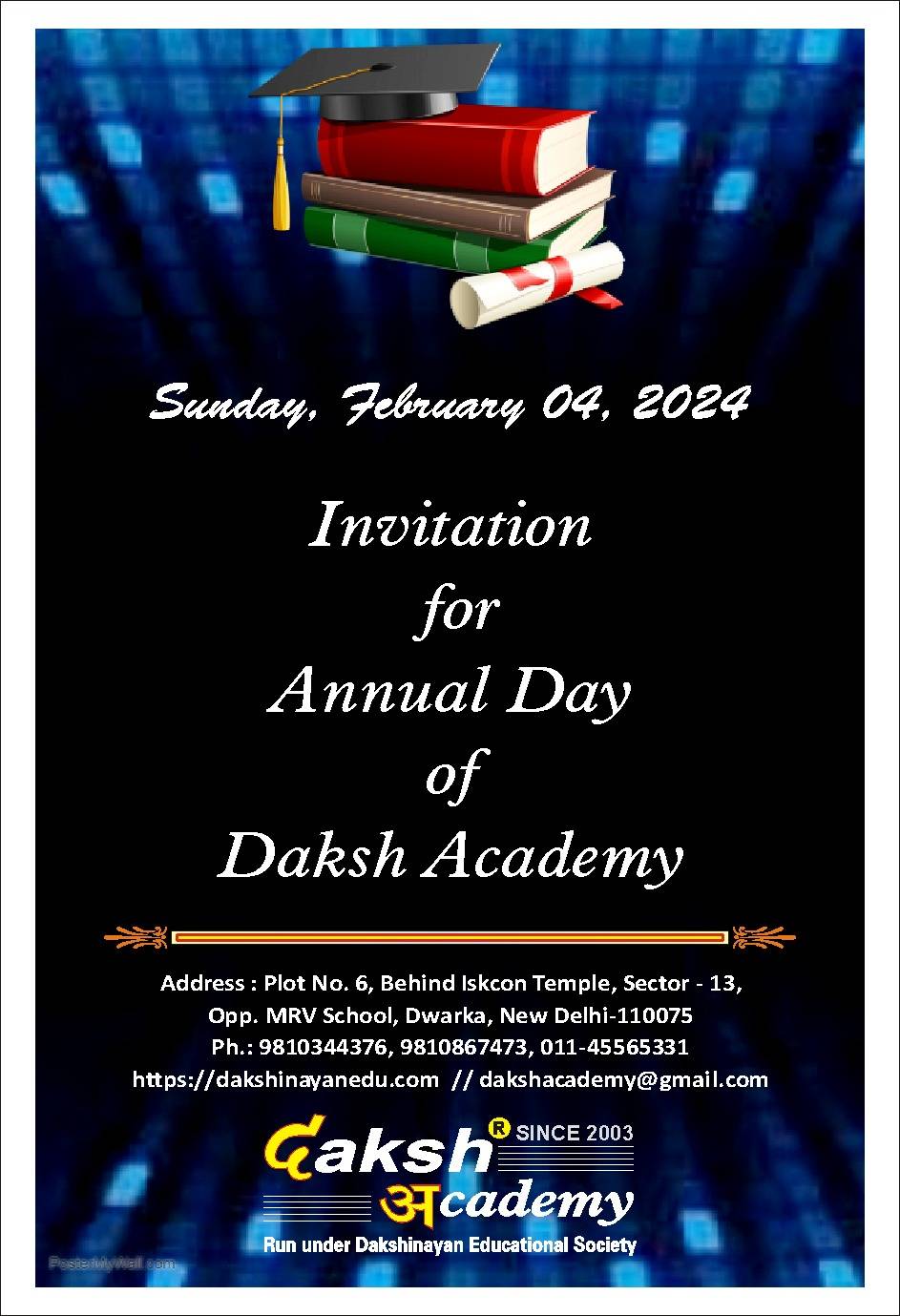 Annual Invitation from Daksh Academy